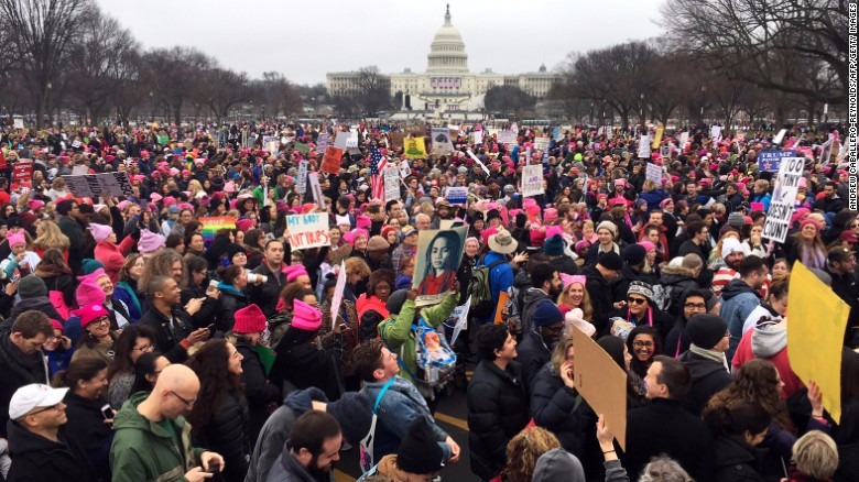 360°全景现场：华盛顿女性大游行抗议川普就任